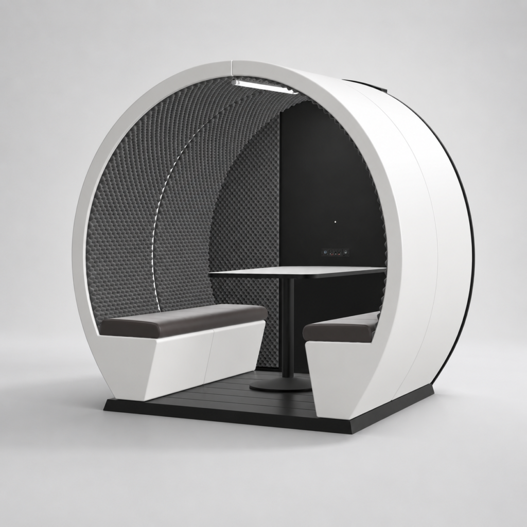 Hire page - part-open meeting pod